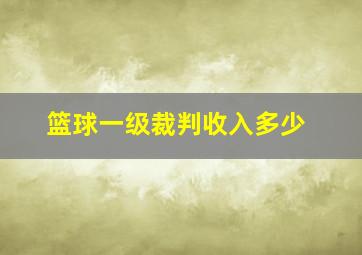 篮球一级裁判收入多少