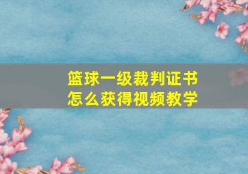 篮球一级裁判证书怎么获得视频教学