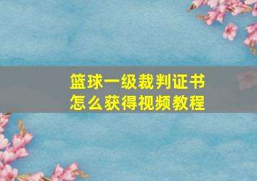 篮球一级裁判证书怎么获得视频教程