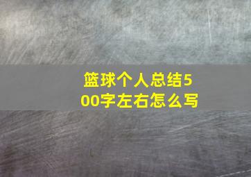 篮球个人总结500字左右怎么写