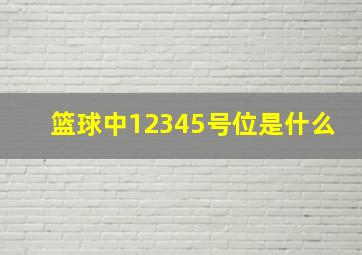 篮球中12345号位是什么