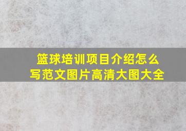 篮球培训项目介绍怎么写范文图片高清大图大全