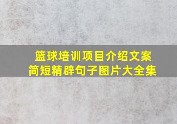 篮球培训项目介绍文案简短精辟句子图片大全集