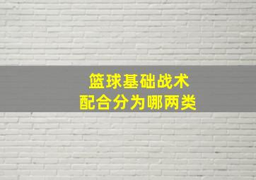 篮球基础战术配合分为哪两类