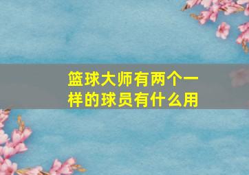 篮球大师有两个一样的球员有什么用