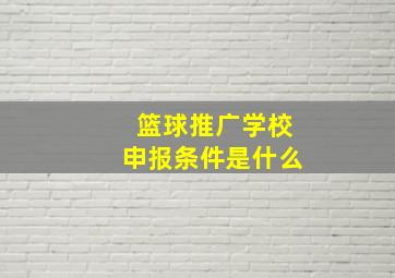 篮球推广学校申报条件是什么