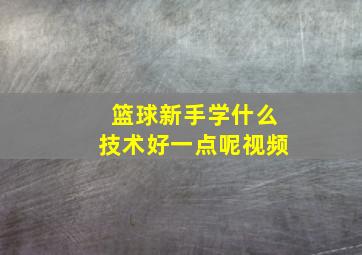 篮球新手学什么技术好一点呢视频