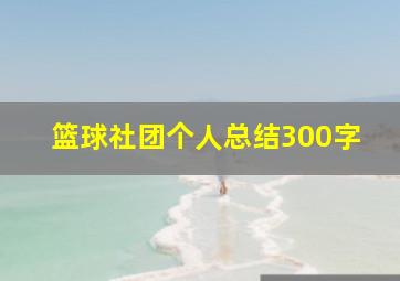 篮球社团个人总结300字