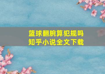 篮球翻腕算犯规吗知乎小说全文下载