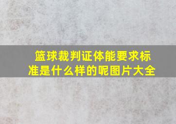 篮球裁判证体能要求标准是什么样的呢图片大全