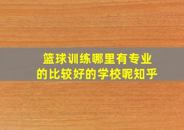 篮球训练哪里有专业的比较好的学校呢知乎