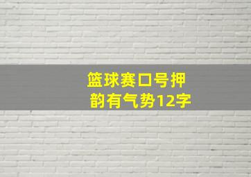 篮球赛口号押韵有气势12字