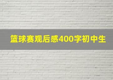 篮球赛观后感400字初中生