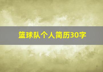 篮球队个人简历30字