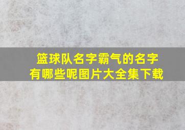 篮球队名字霸气的名字有哪些呢图片大全集下载