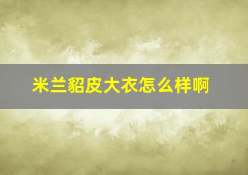 米兰貂皮大衣怎么样啊