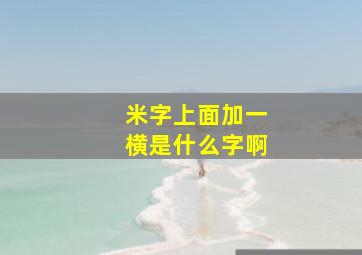 米字上面加一横是什么字啊