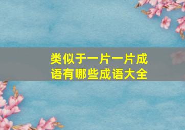 类似于一片一片成语有哪些成语大全