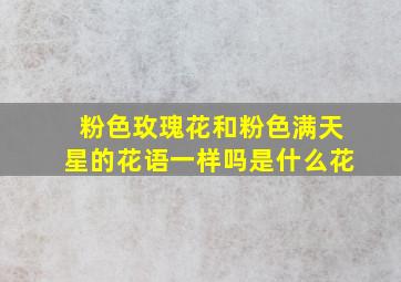 粉色玫瑰花和粉色满天星的花语一样吗是什么花