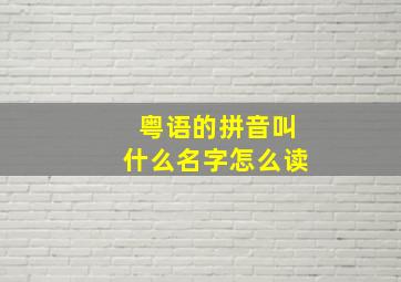 粤语的拼音叫什么名字怎么读