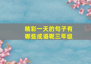 精彩一天的句子有哪些成语呢三年级