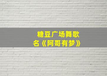 糖豆广场舞歌名《阿哥有梦》