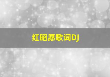 红昭愿歌词DJ