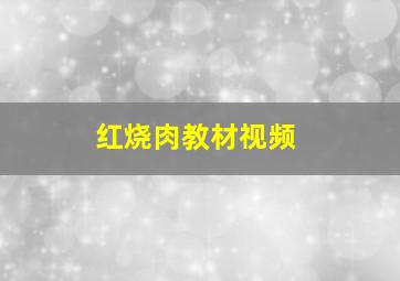 红烧肉教材视频