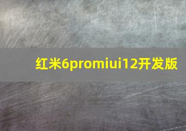 红米6promiui12开发版