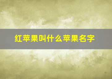 红苹果叫什么苹果名字