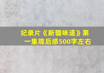 纪录片《新疆味道》第一集观后感500字左右