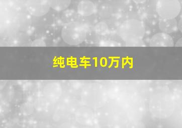 纯电车10万内