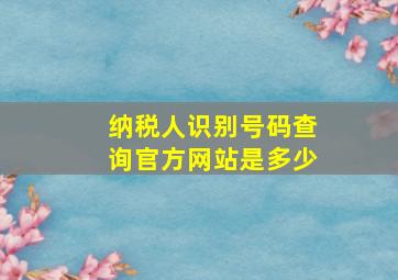 纳税人识别号码查询官方网站是多少