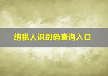 纳税人识别码查询入口