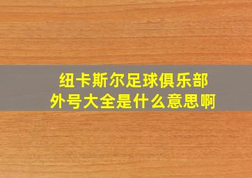 纽卡斯尔足球俱乐部外号大全是什么意思啊