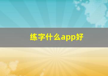 练字什么app好