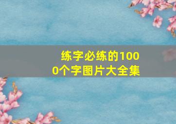 练字必练的1000个字图片大全集