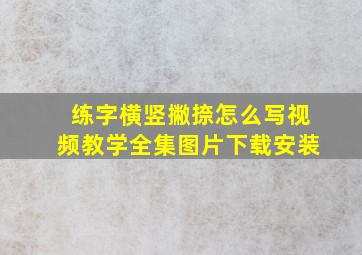 练字横竖撇捺怎么写视频教学全集图片下载安装