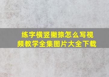 练字横竖撇捺怎么写视频教学全集图片大全下载