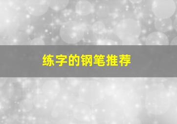 练字的钢笔推荐