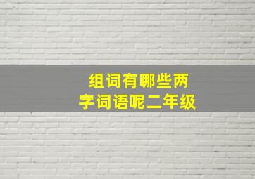 组词有哪些两字词语呢二年级