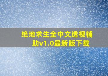 绝地求生全中文透视辅助v1.0最新版下载