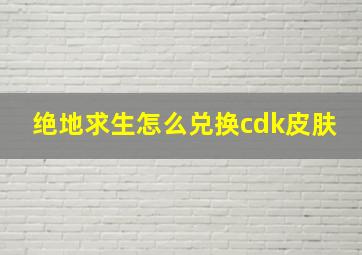 绝地求生怎么兑换cdk皮肤