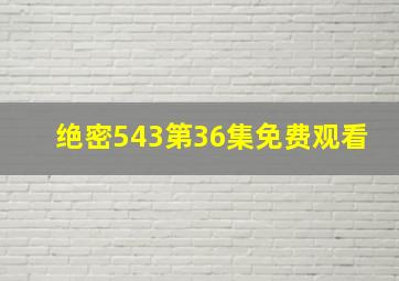 绝密543第36集免费观看