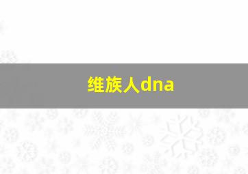 维族人dna