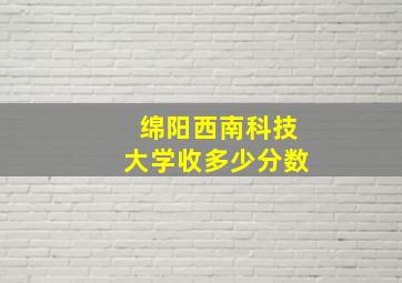 绵阳西南科技大学收多少分数