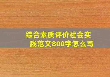 综合素质评价社会实践范文800字怎么写