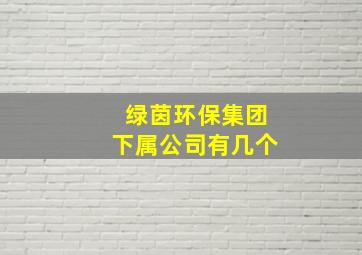 绿茵环保集团下属公司有几个