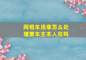 网租车违章怎么处理要车主本人在吗