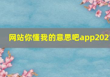 网站你懂我的意思吧app2021